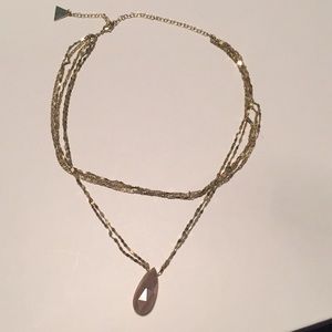 Serefina Gold Choker with Iridescent Moonstone Gem